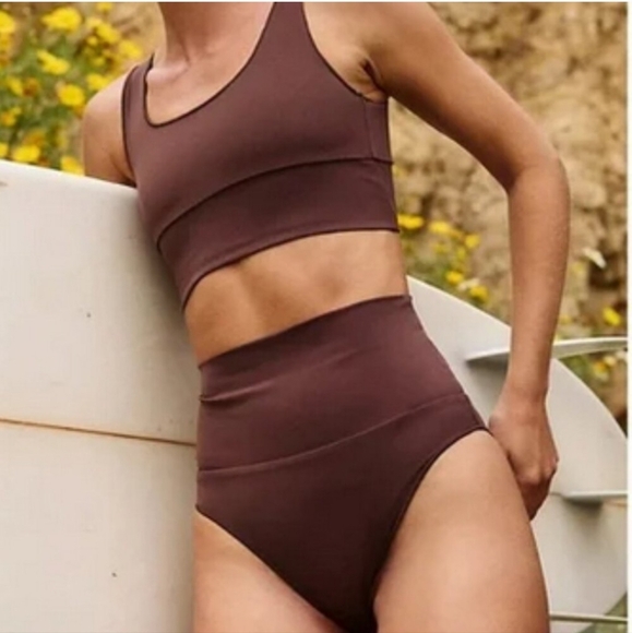 It’s Now Cool x Free People Contour High Rise Swim Bikini Bottom Size Large - Picture 1 of 9